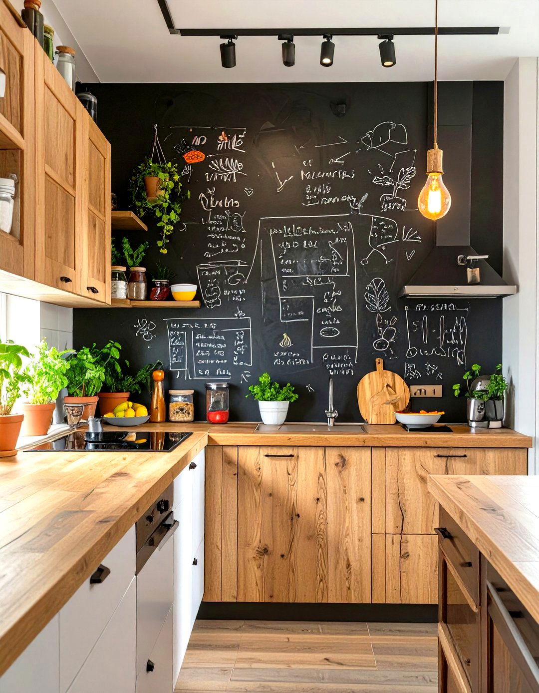 Functional Chalkboard Paint Kitchen Wall - 30 kitchen accent wall ideas