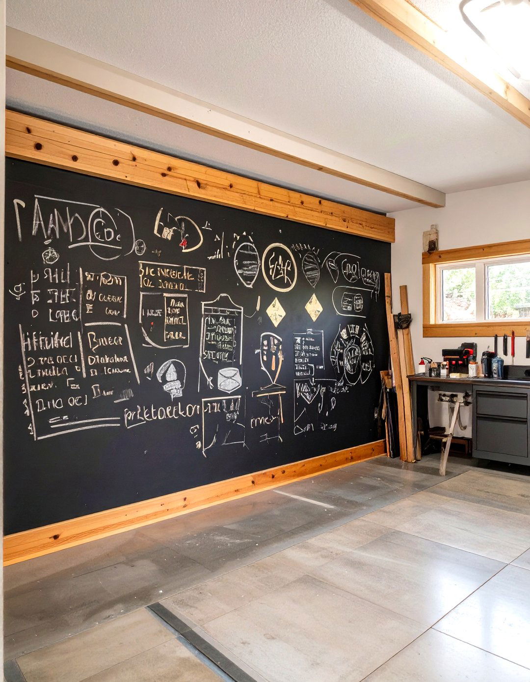 Functional Chalkboard Paint Wall - 30 interior garage wall ideas