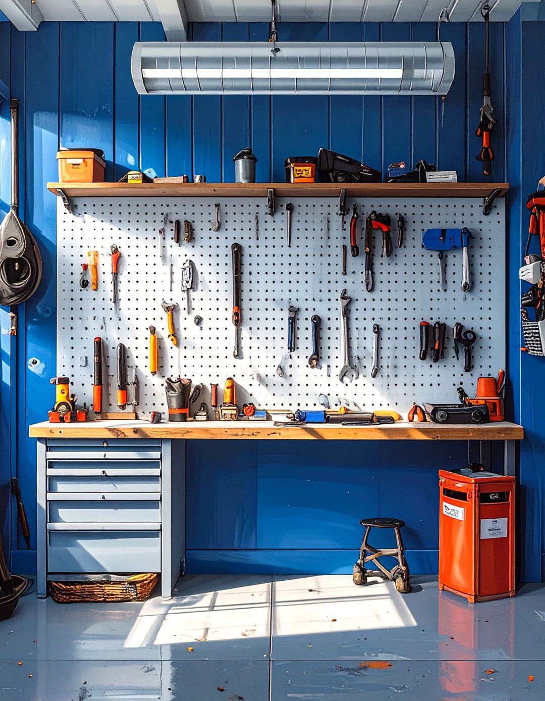 Functional Pegboard Wall Paint - 30 garage wall paint ideas