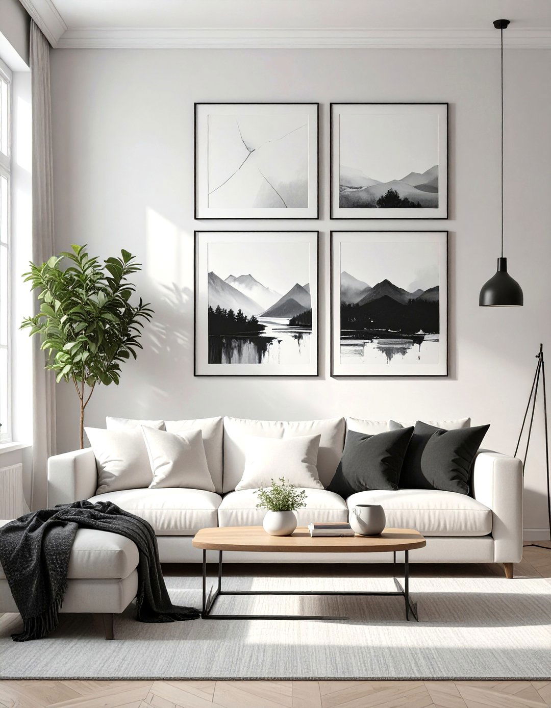 Functional and Simple Artwork - 30 scandinavian design living room ideas