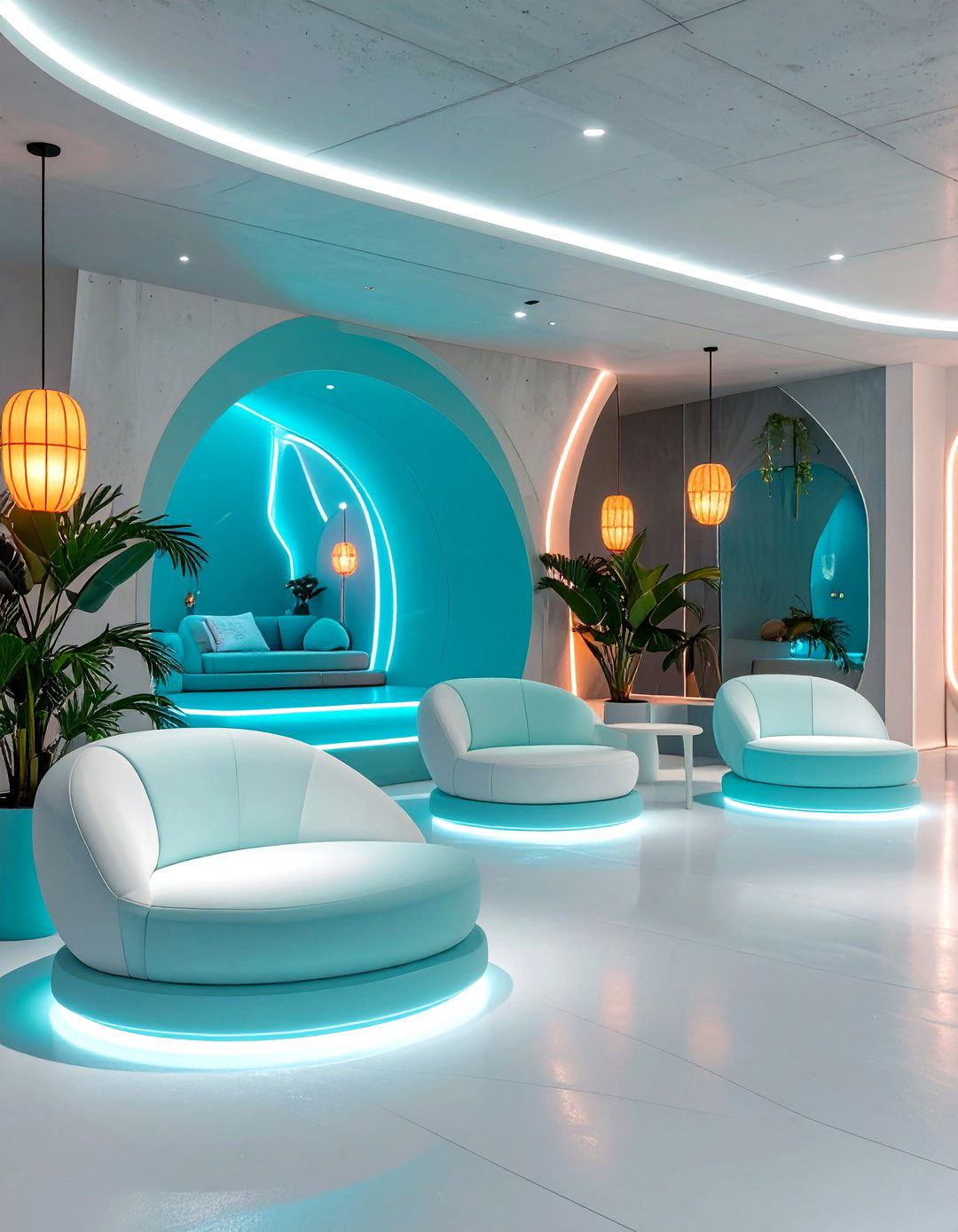 Futuristic Sci Fi Lounge - 30 minecraft living room ideas