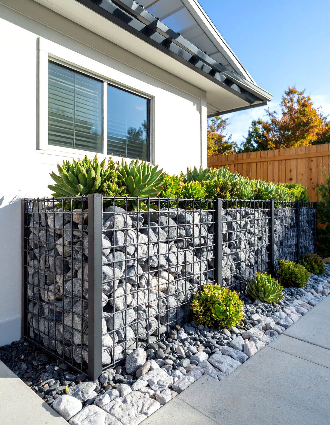 Gabion Basket Retaining Wall - 30 front yard retaining wall ideas