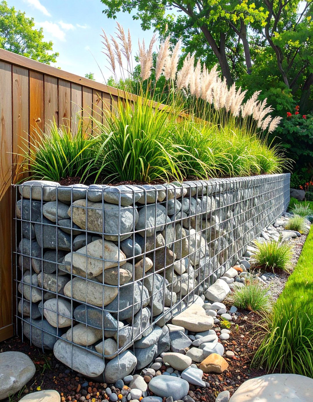 Gabion Basket Retaining Wall - 30 backyard retaining wall ideas