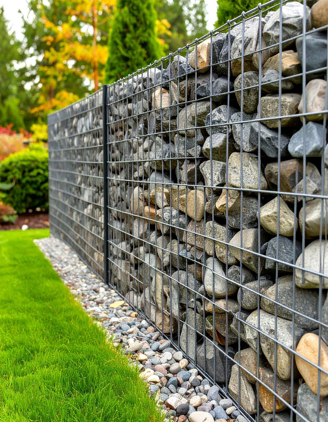 Gabion Wall - 30 tall backyard privacy ideas