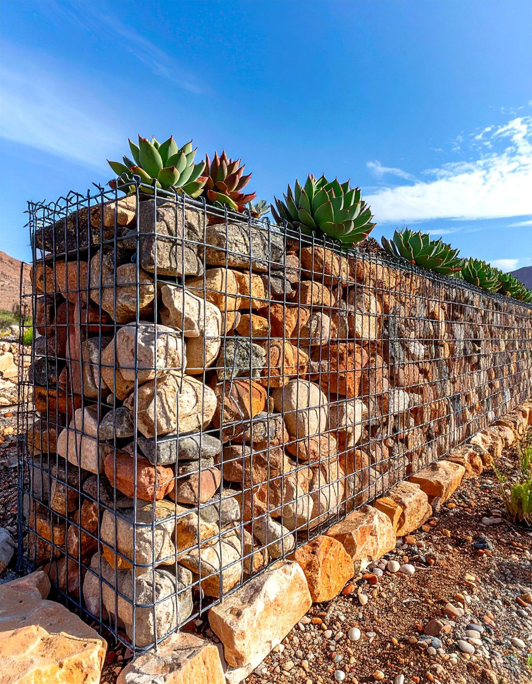 Gabion Wall Fence - 30 front yard fence ideas