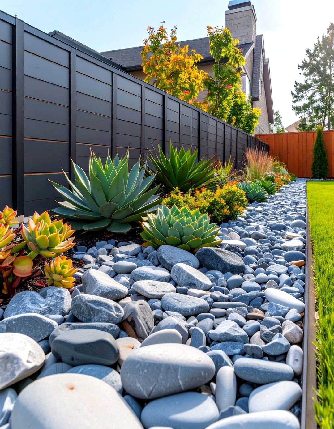 Gabion Wall Fence - 30 small front yard fence ideas