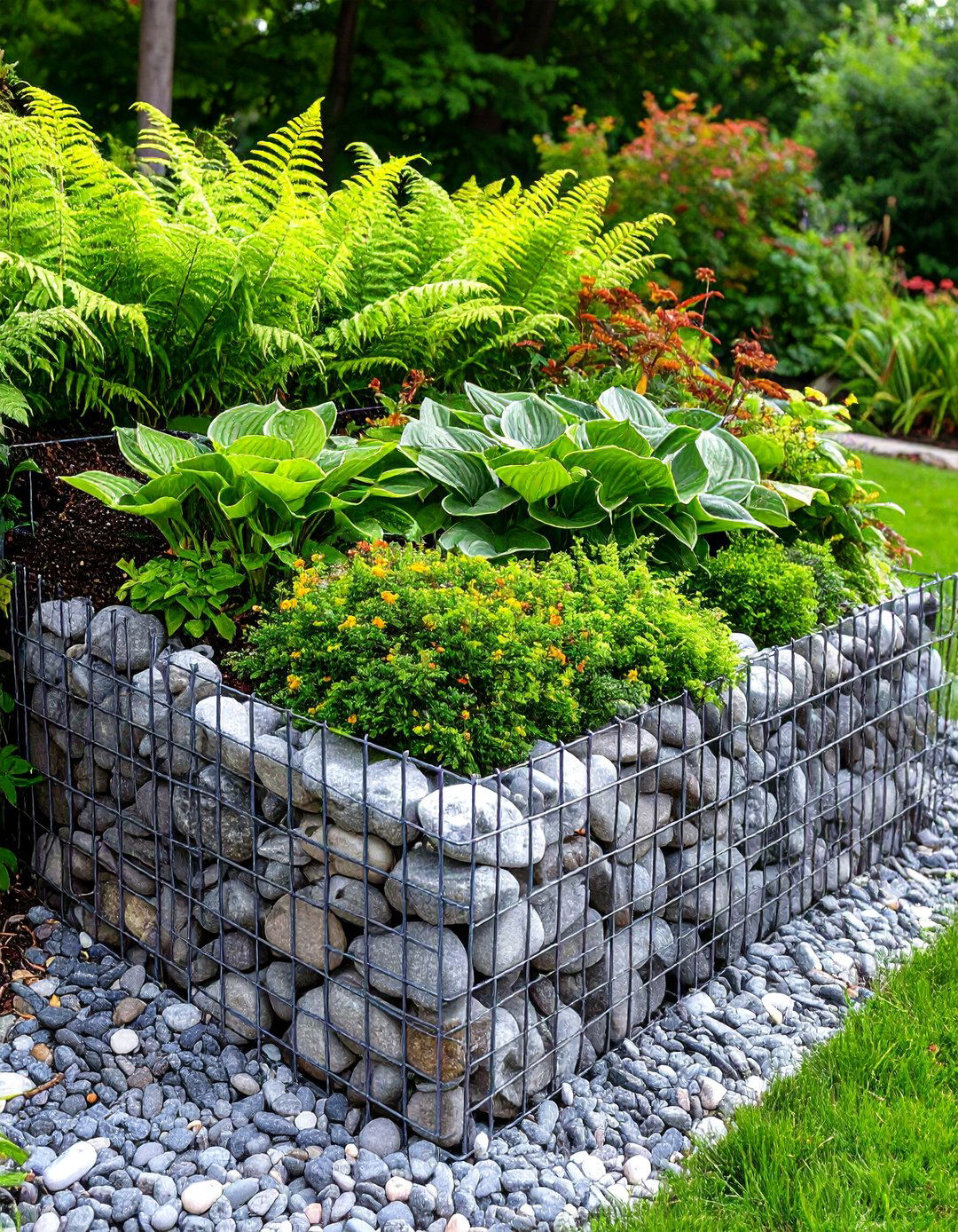 Gabion Wall Garden Bed - 30 garden beds ideas