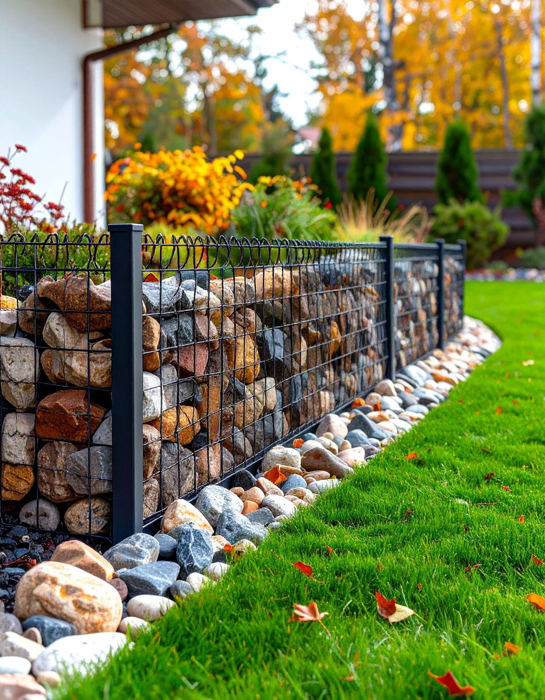 Gabion Wall Lawn Edging - 30 lawn edging ideas