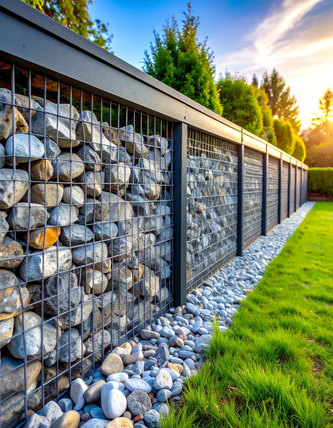 Gabion Wall Patio Border - 30 patio border ideas