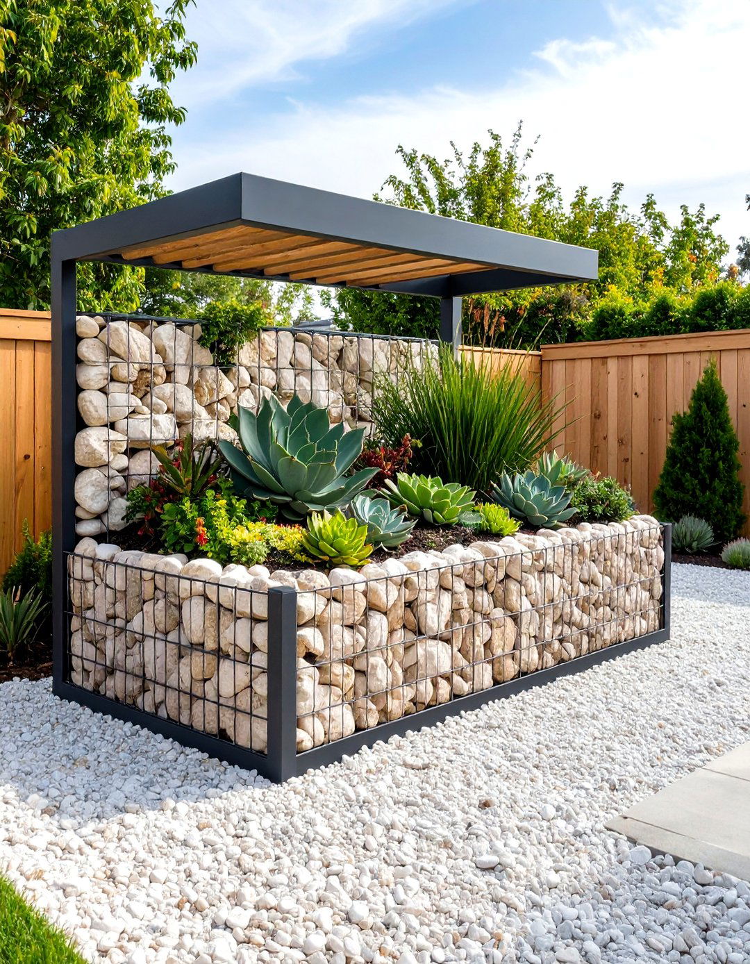 Gabion Wall Raised Garden - 30 raised garden ideas