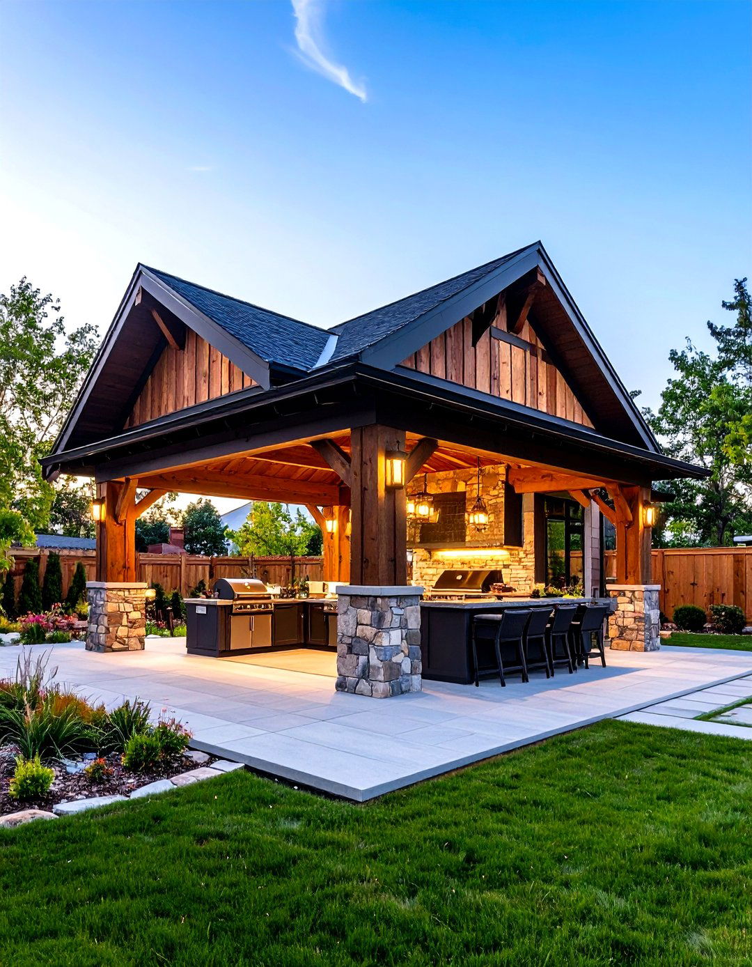 Gable Roof Patio Grill Pavilion - 30 patio grill ideas