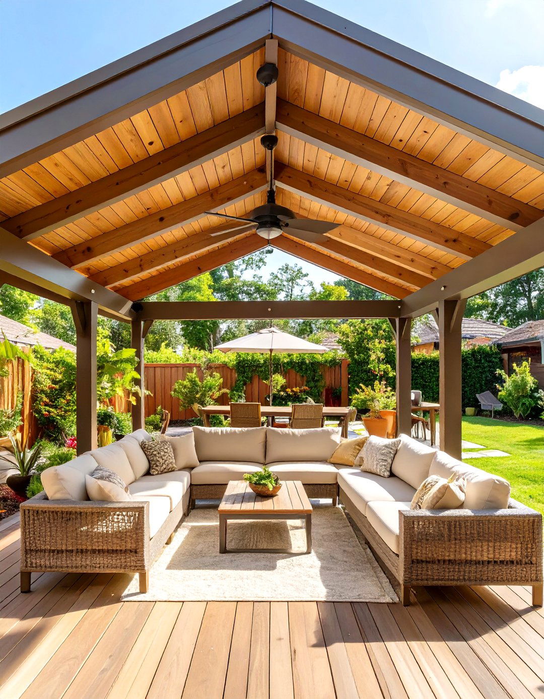 Gabled Roof Deck Pergola - 30 deck pergola ideas