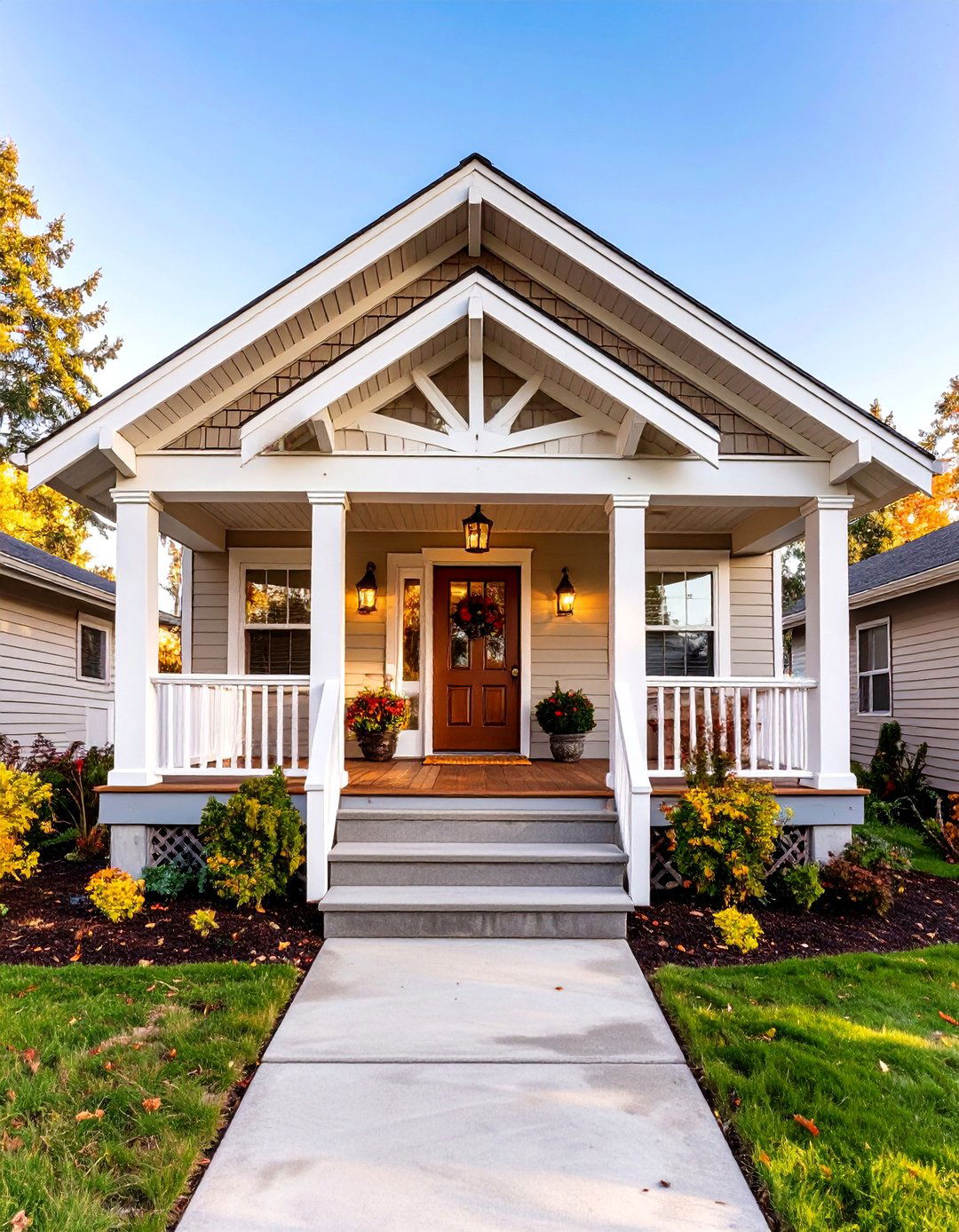 Gabled Roof Front Porch - 30 single wide mobile home porch ideas