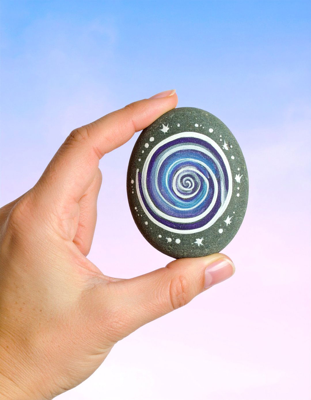 Galaxy Painted Rocks - 30 rock painting ideas for garden