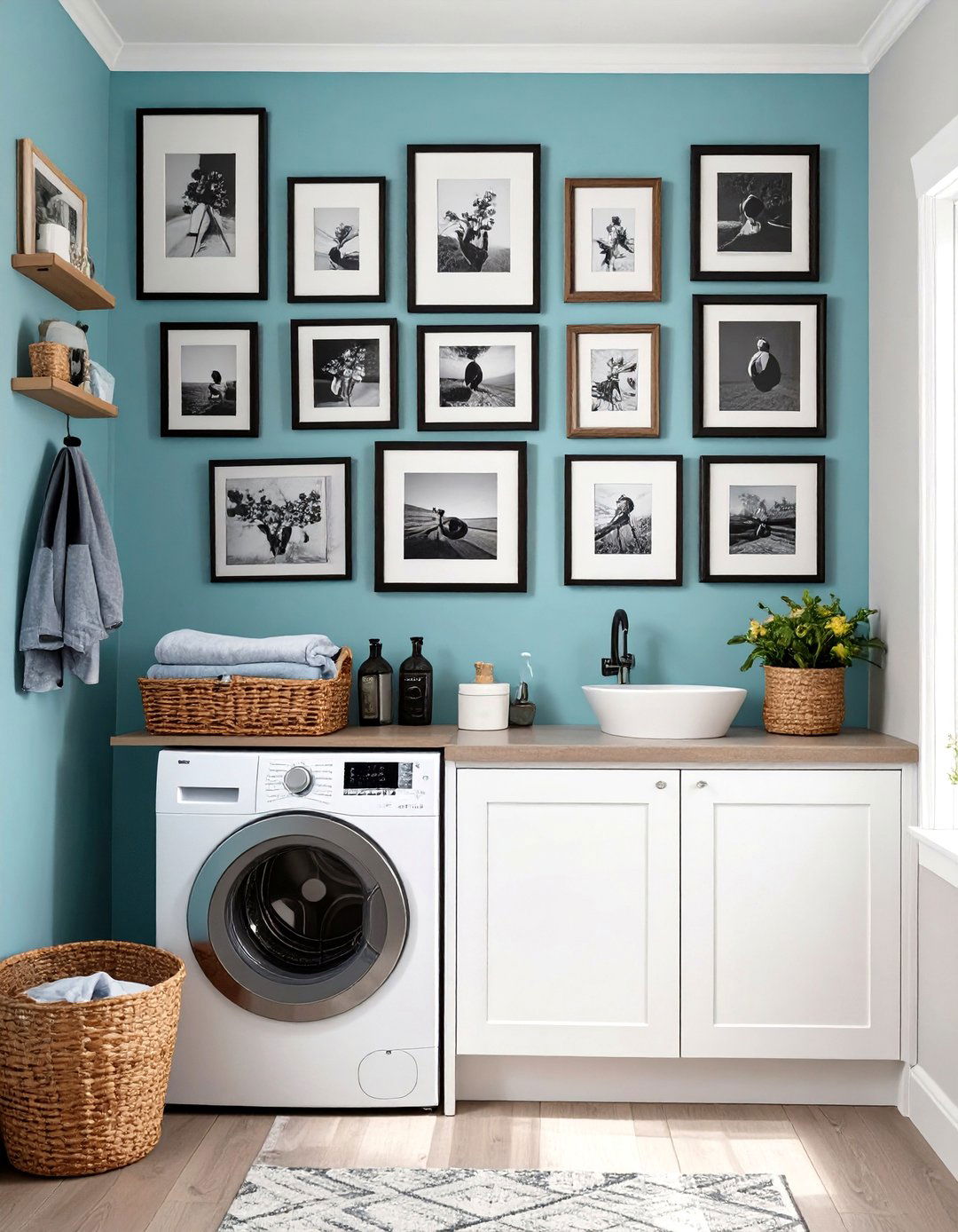 Gallery Wall in a Small Laundry Room - 30 small laundry room design ideas