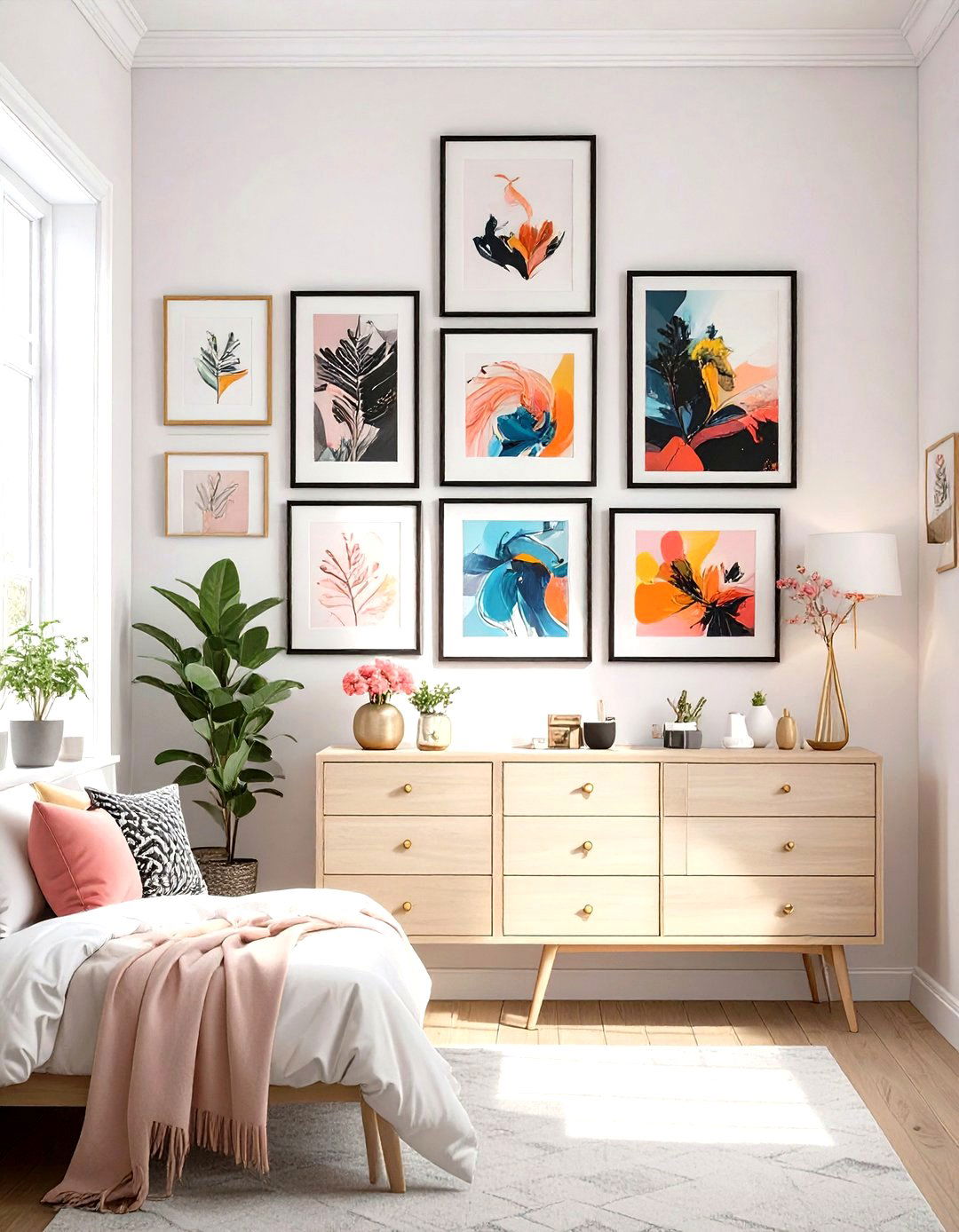 Gallery Wall of Personal Photos and Art - 30 tween girl room ideas
