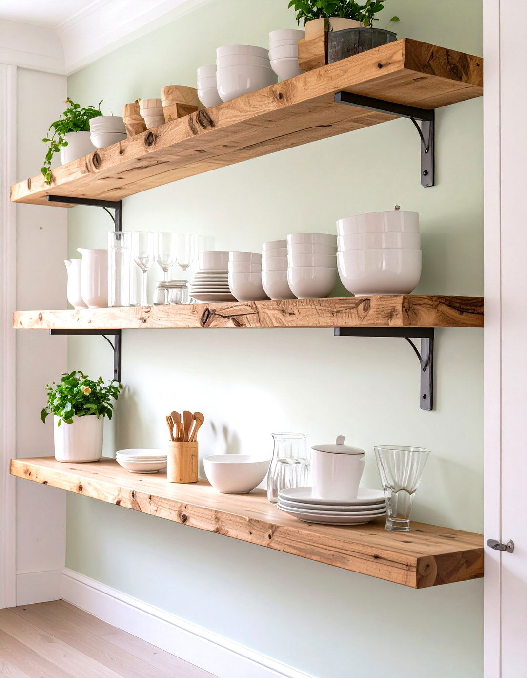 Galley Kitchen with Open Shelving - 30 small galley kitchen ideas