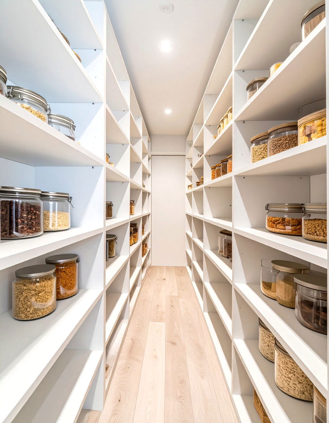 Galley Style Shelving for Narrow Walk In Pantries - 30 small walk-in pantry ideas