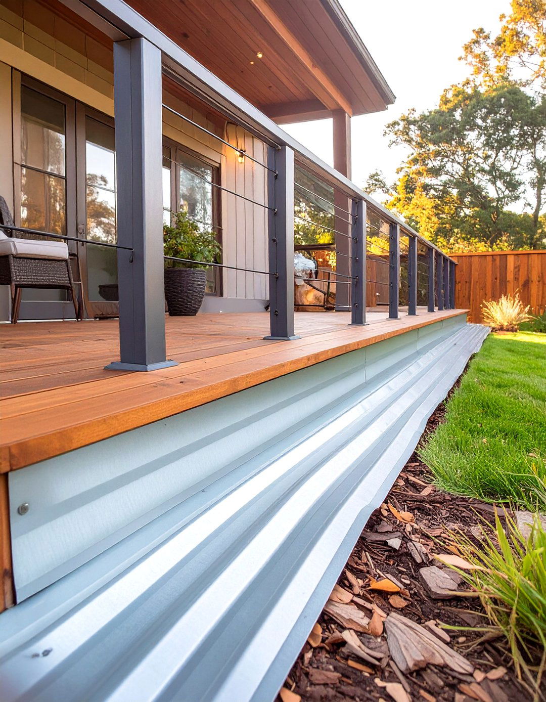 Galvanized Corrugated Metal Panels - 30 inexpensive deck skirting ideas