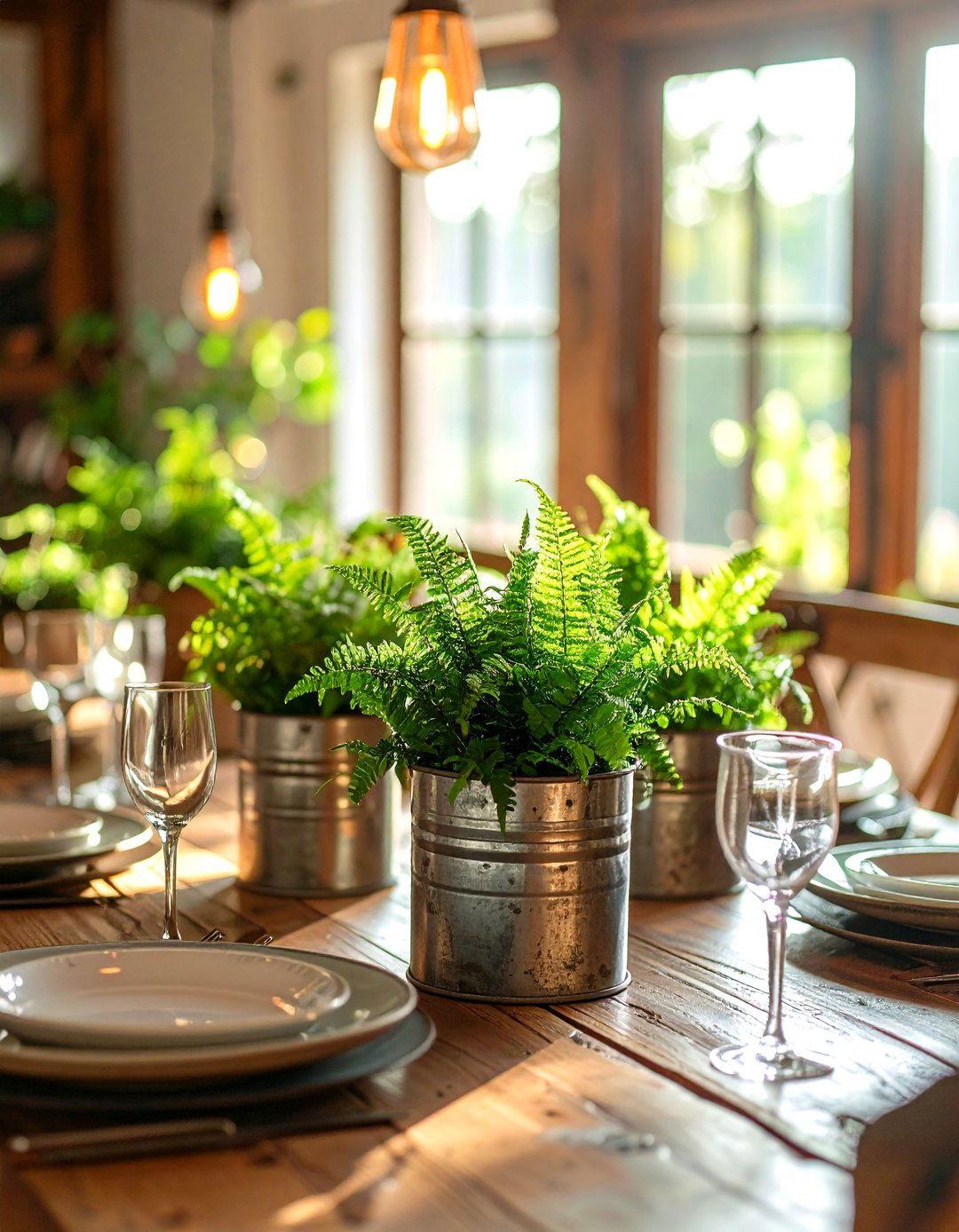 Galvanized Metal Accents - 30 rustic dining room ideas