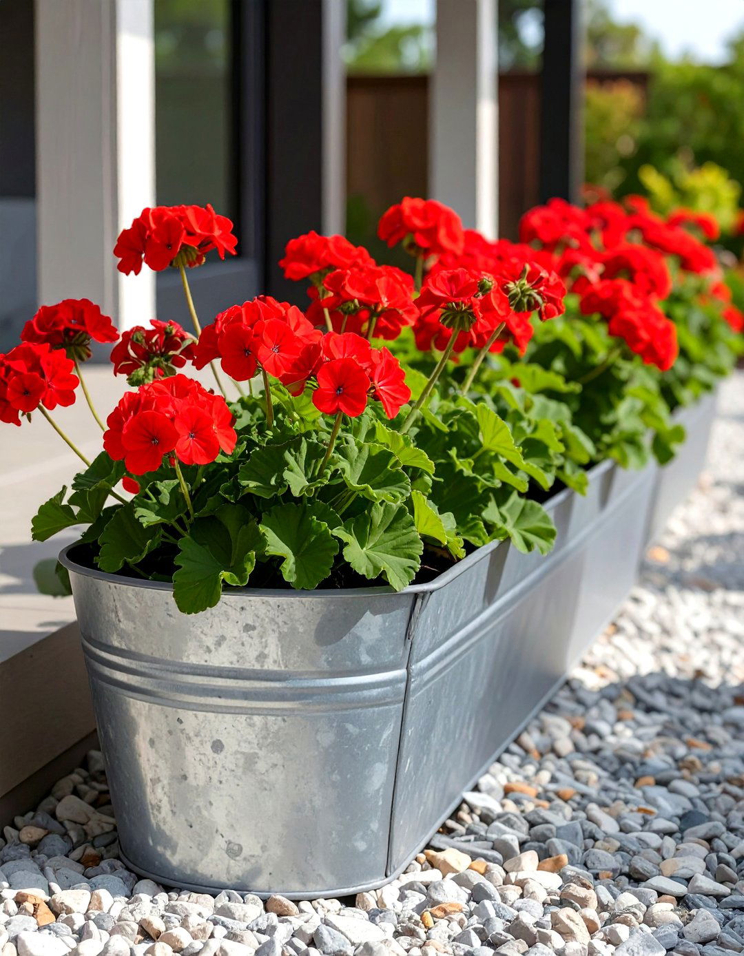 Galvanized Metal Planters - 30 outdoor patio decor ideas