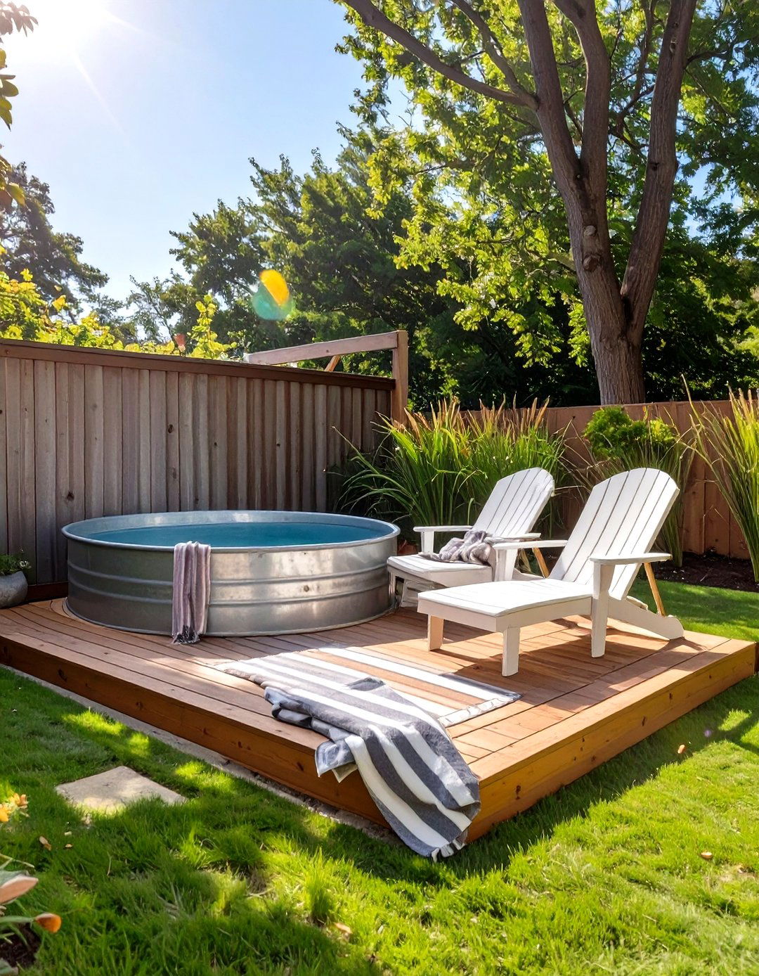 Galvanized Metal Stock Tank Pool - 30 outdoor decor ideas