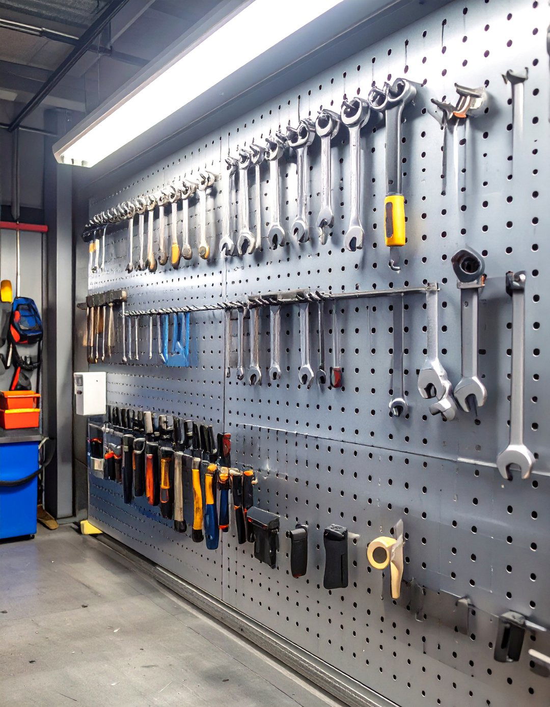 Galvanized Steel Pegboard - 30 cheap garage wall ideas