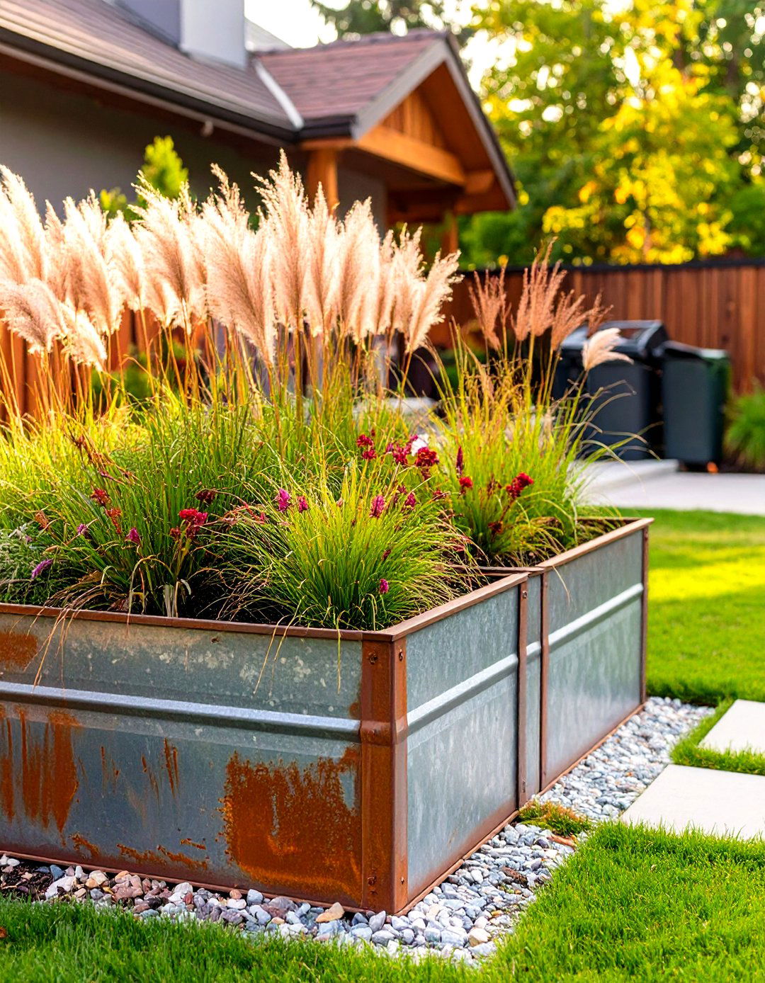 Galvanized Steel Raised Garden Bed Surround - 30 outdoor garbage can storage ideas