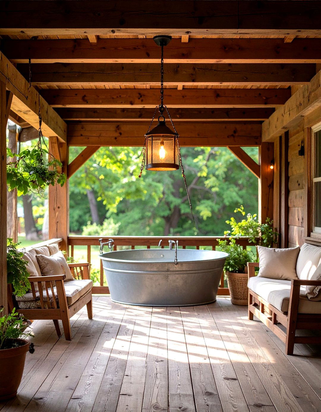 Galvanized Tub Light Fixture Porch Ceiling - 30 inexpensive porch ceiling ideas