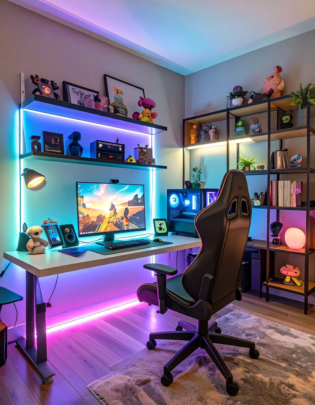Gamer Girl Loft Office - 30 cute office ideas