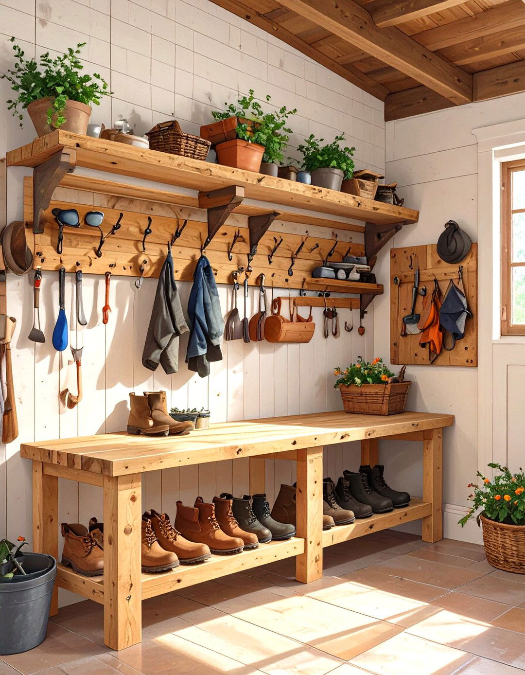 Garage Mudroom Drop Zone Bench - 30 mudroom bench ideas