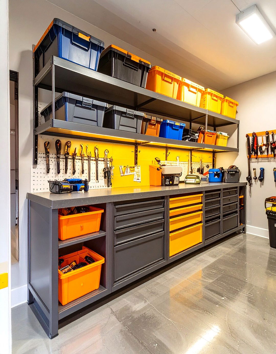 Garage Shelving with Integrated Drawers - 30 storage ideas for garage