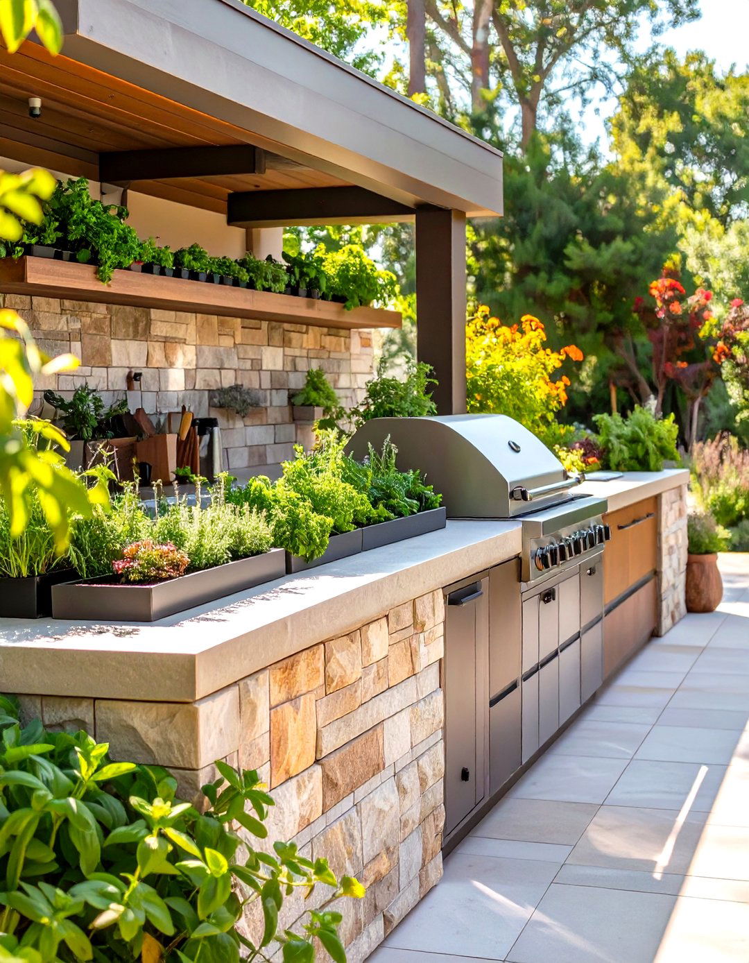 Garden Integrated Outdoor Kitchen - 30 outdoor kitchens ideas