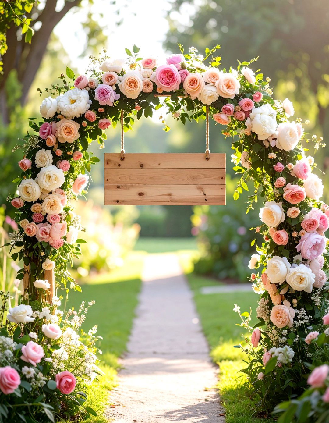 Garden Party Floral Arch Sign - 30 baby shower sign ideas