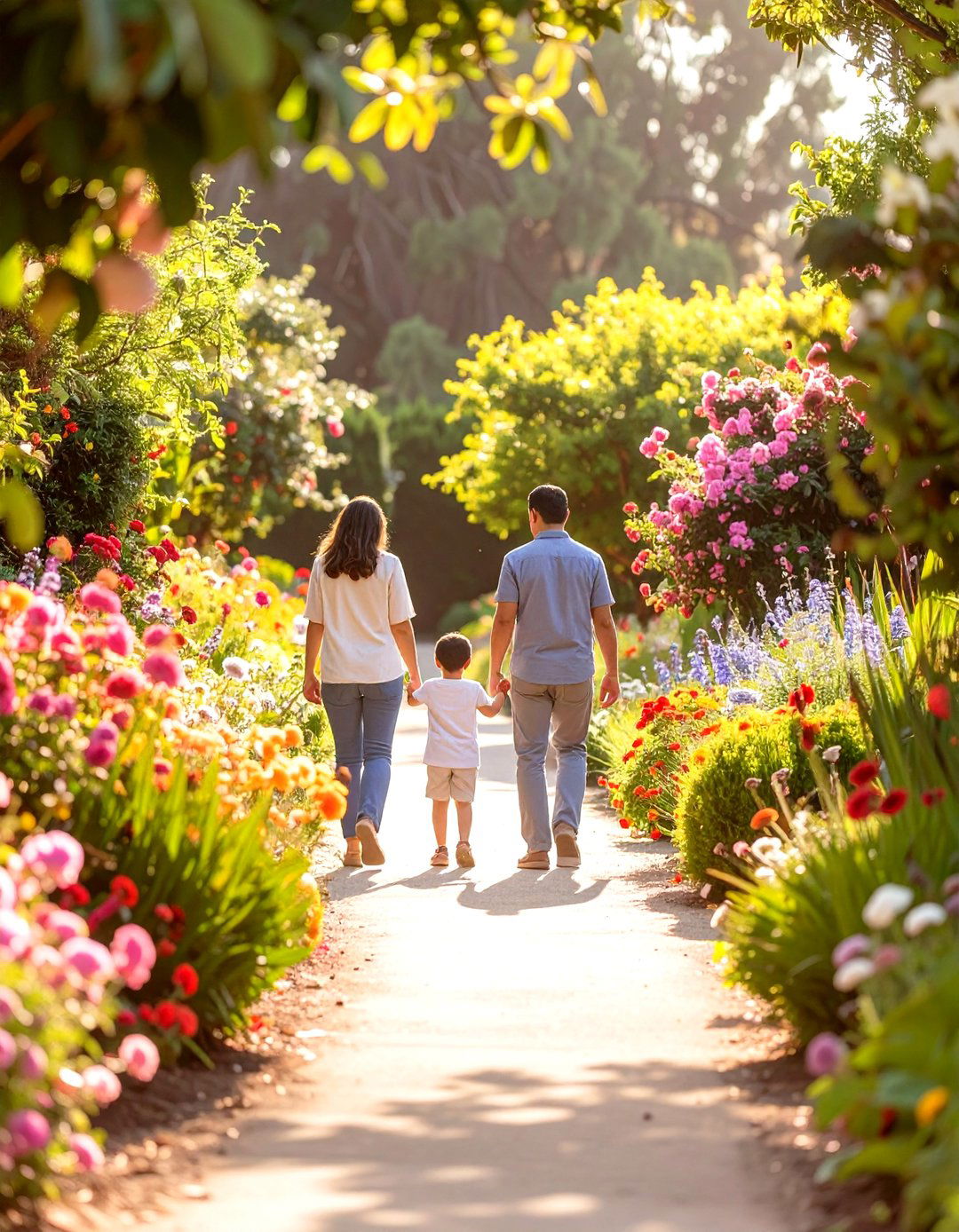 Garden Pathway Stroll Photoshoot - 30 outdoor family photoshoot ideas