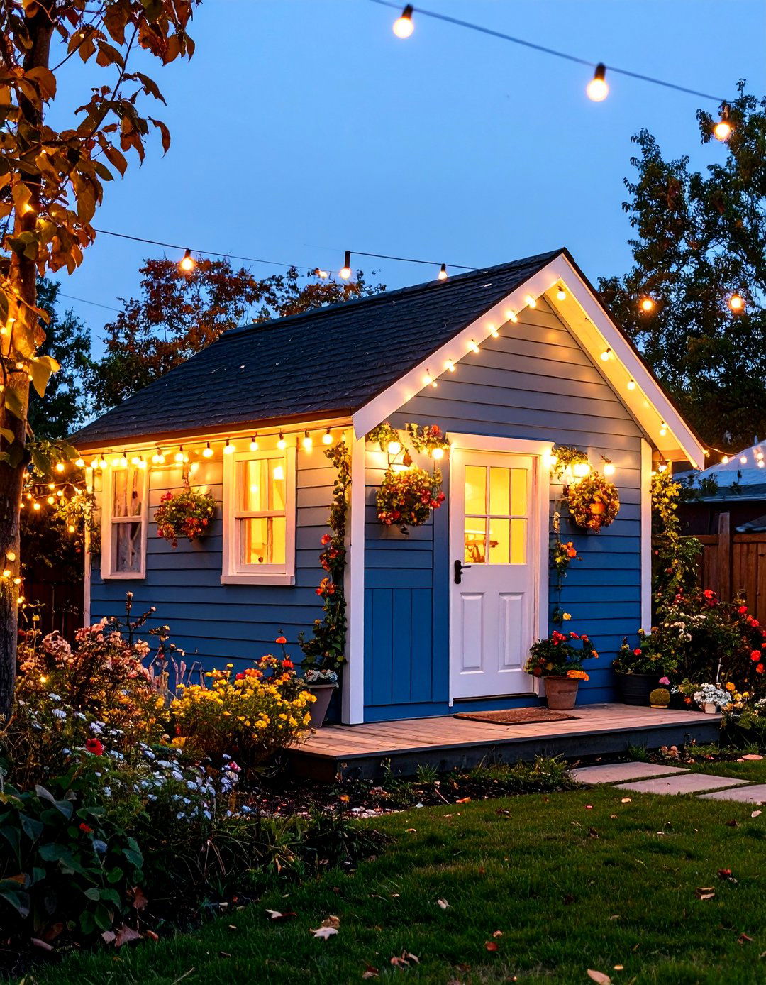 Garden Shed Outline Outdoor String Light Idea - 30 outdoor string light ideas