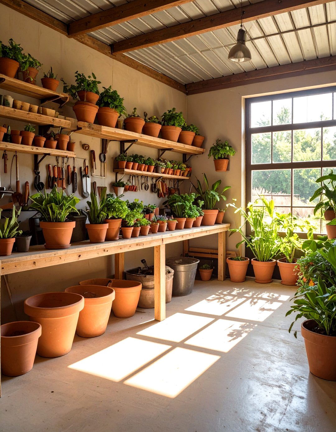 Garden Themed Potting Shed - 30 cool garage makeover ideas