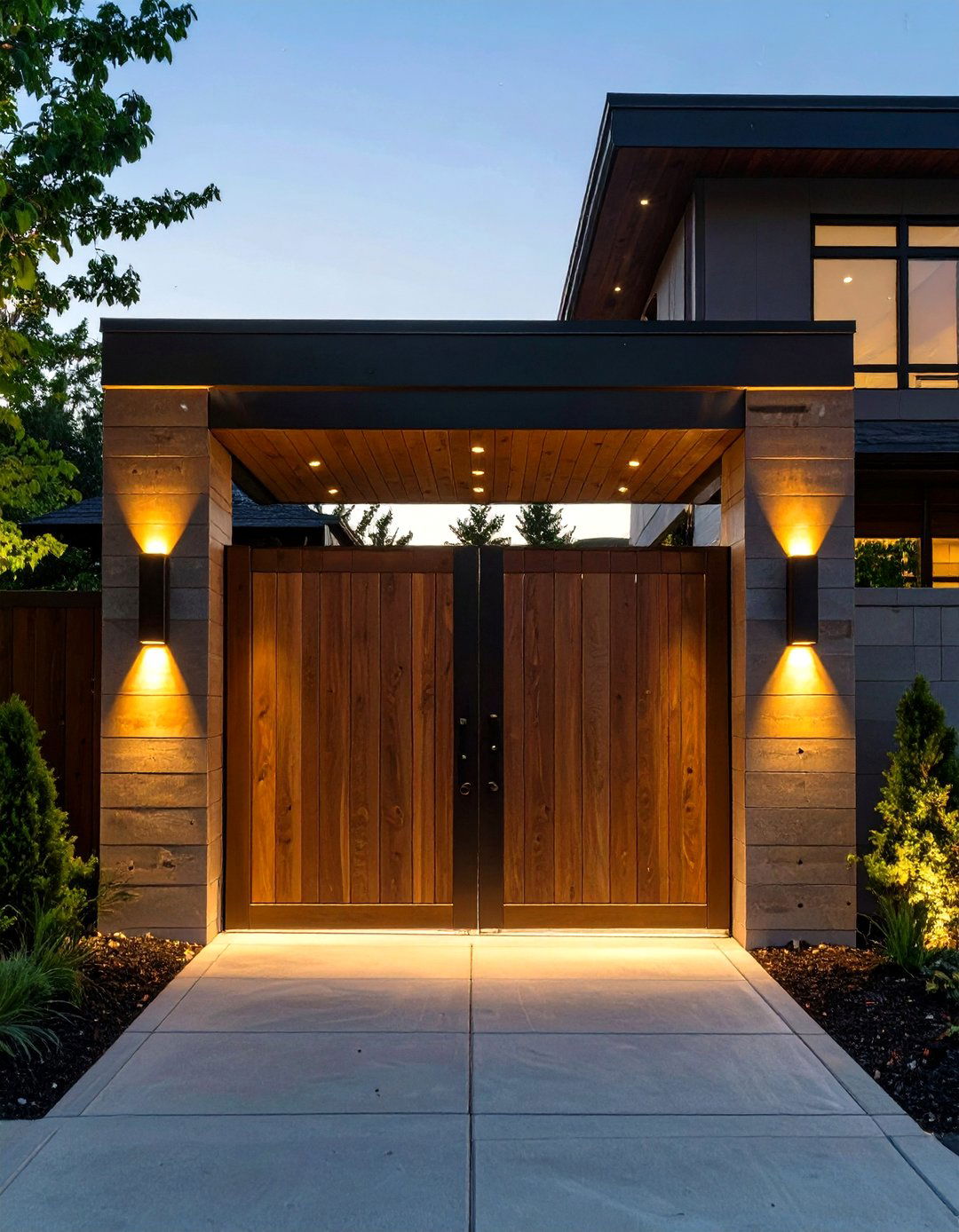 Gate Post and Fence Lighting - 30 modern outdoor lighting ideas for front of house