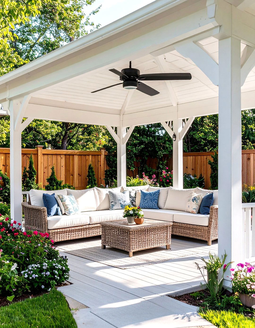 Gazebo Ceiling Fan Light Kit - 30 patio lights ideas