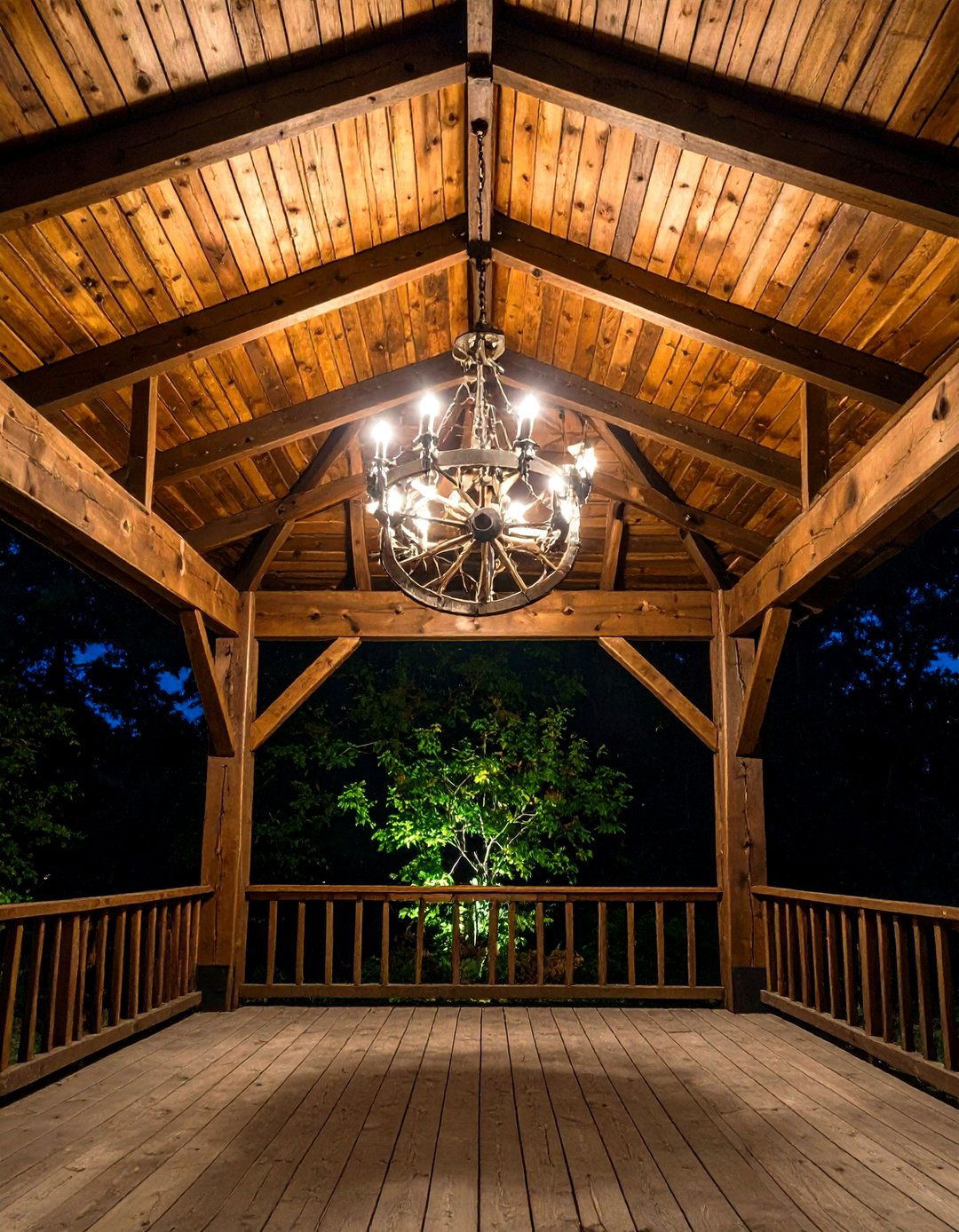 Gazebo Chandelier Centerpiece - 30 outdoor light ideas