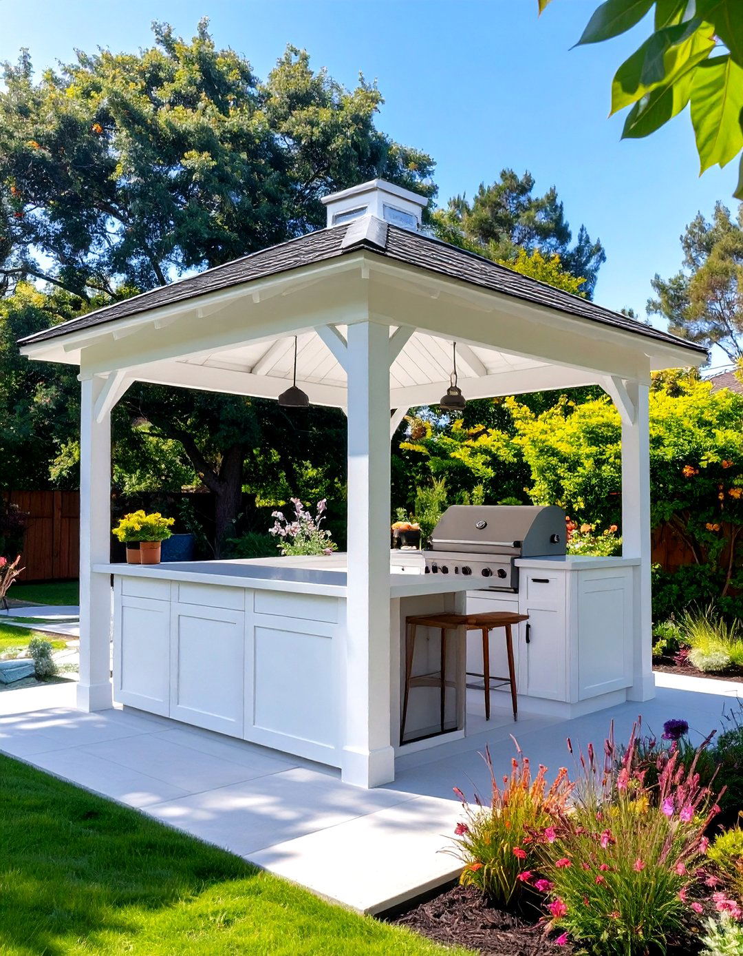 Gazebo Hosted Small Outdoor Kitchen - 30 small covered outdoor kitchen ideas