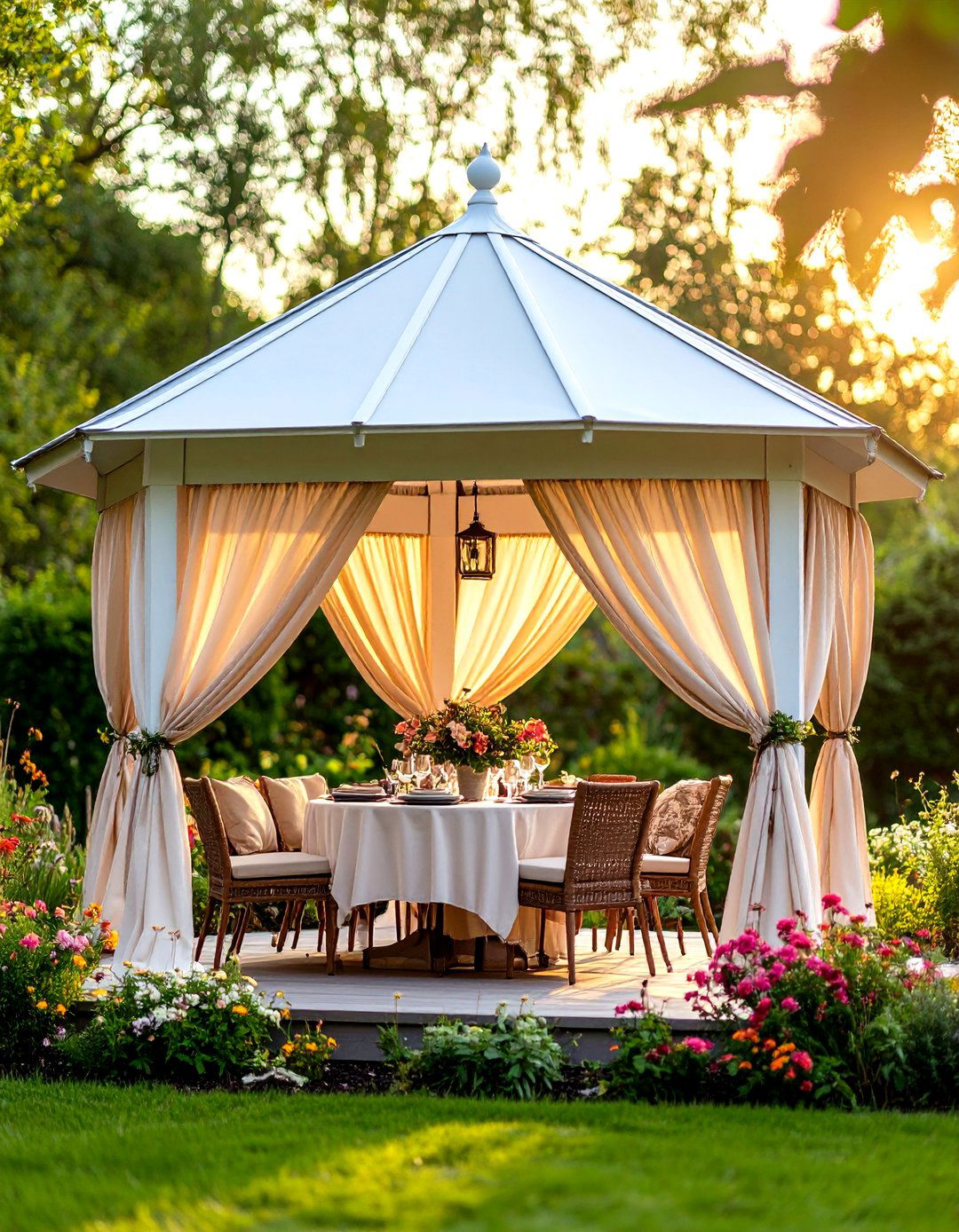 Gazebo Patio Curtains for an Enclosed Retreat - 30 patio curtain ideas