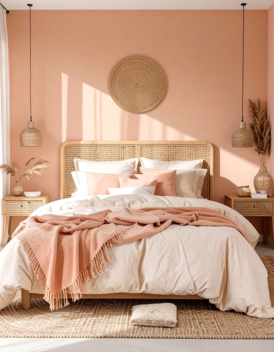 Gentle Peach Toned Bedroom - 30 house paint color ideas