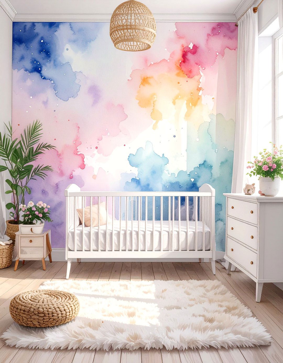 Gentle Watercolor Bedroom - 30 baby girl bedroom ideas