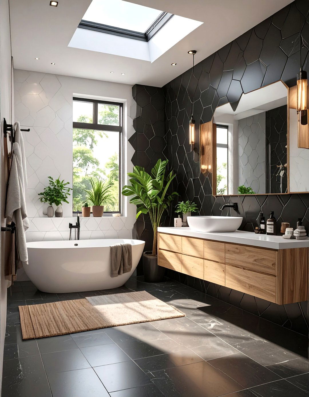 Geometric Hexagon Tile Bathroom Flooring - 30 bathroom flooring ideas