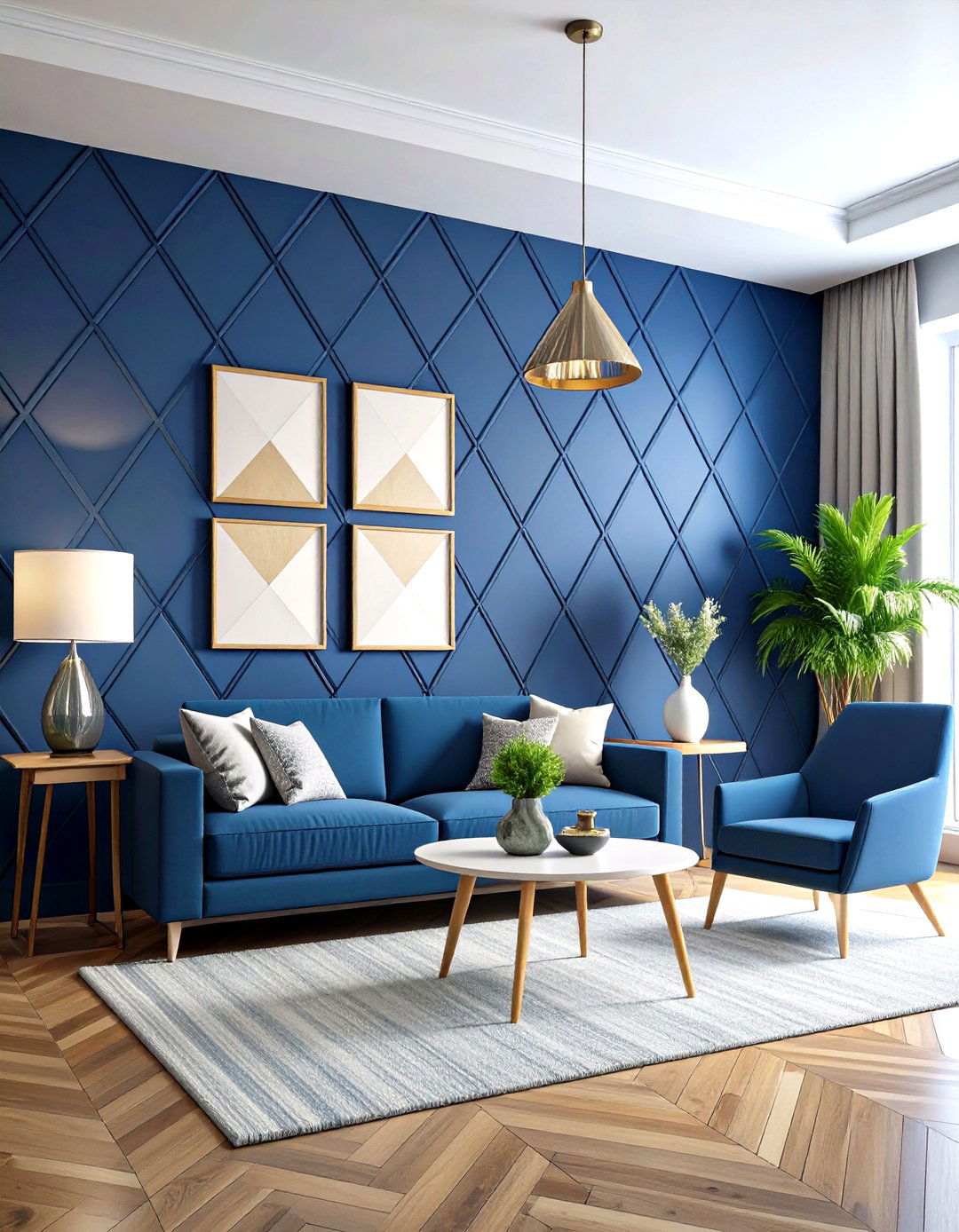 Geometric Paneling Accent Wall - 30 living room accent wall decor ideas