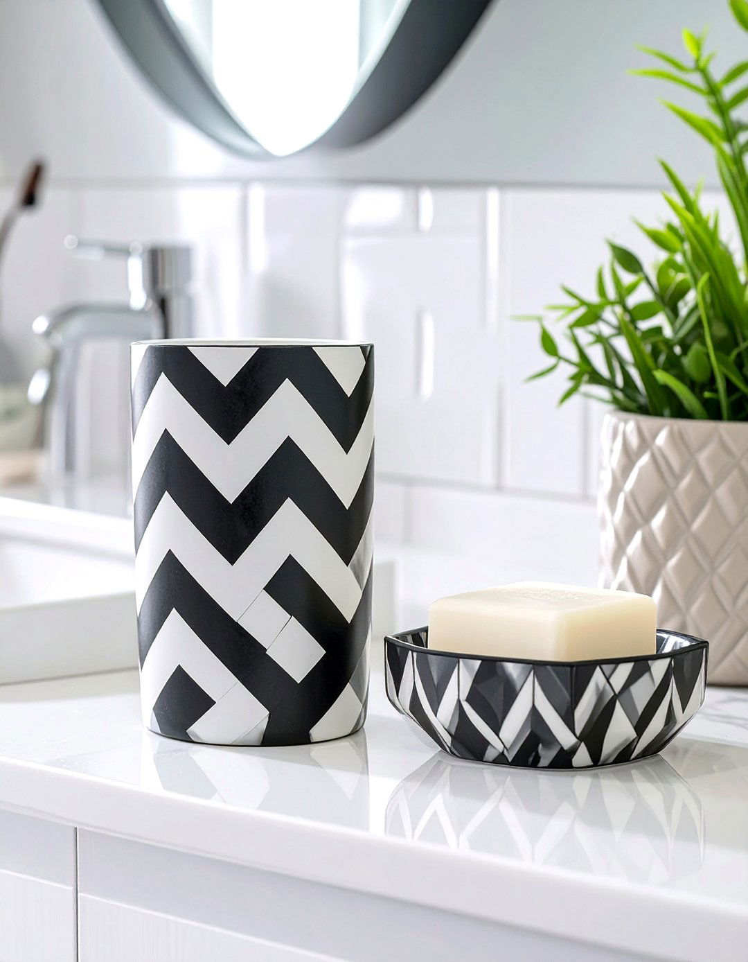 Geometric Pattern Bathroom Accessories - 30 bathroom accessories ideas