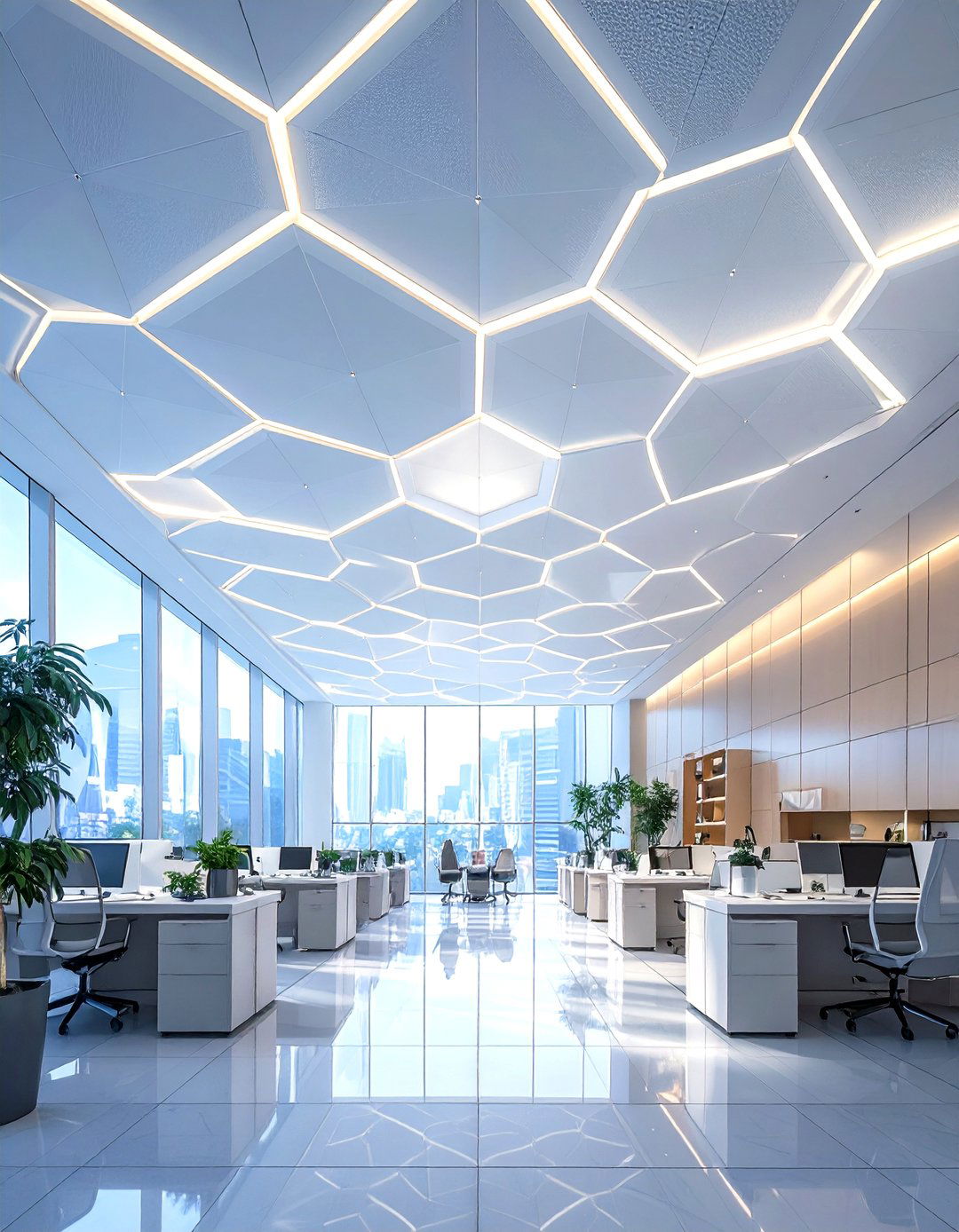 Geometric Pattern Lighting - 30 office lighting ideas
