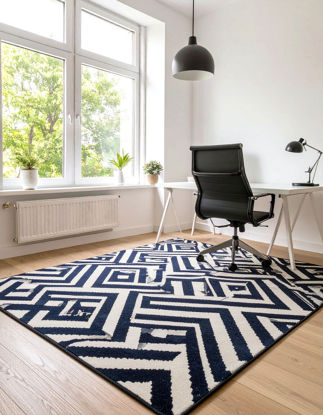 Geometric Pattern Office Rug - 30 office rug ideas