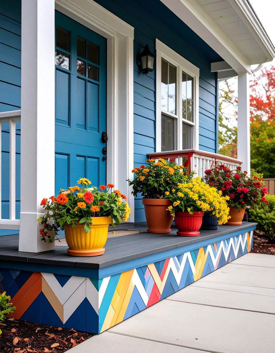 Geometric Pattern Porch Skirting - 30 porch skirting ideas